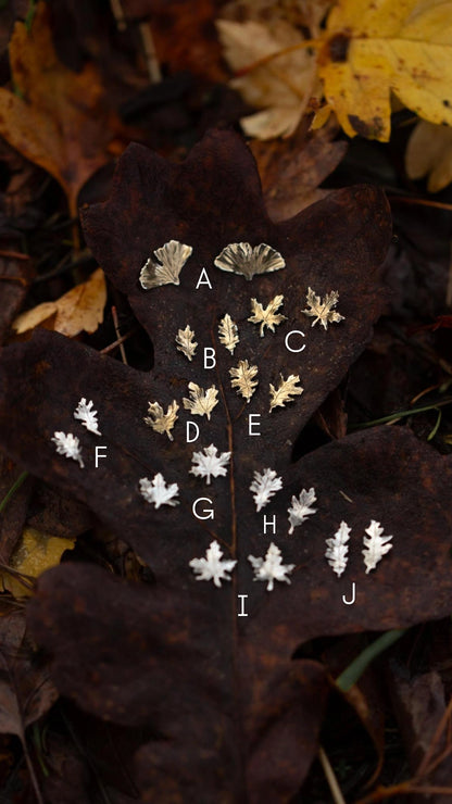 Autumn Leaf Stud Earrings in Sterling Silver