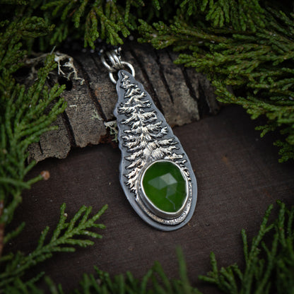 Lumen Crescentia, Light of Growth I- Sterling Silver Serpentine Tree Necklace