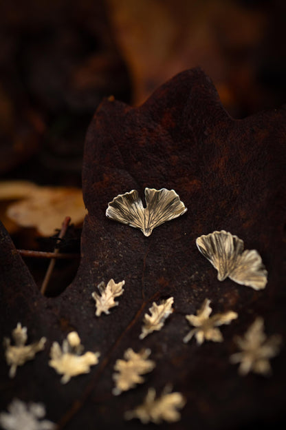 Autumn Leaf Stud Earrings in Sterling Silver