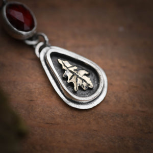 Autumn Oak Sterling Silver and Garnet Necklace