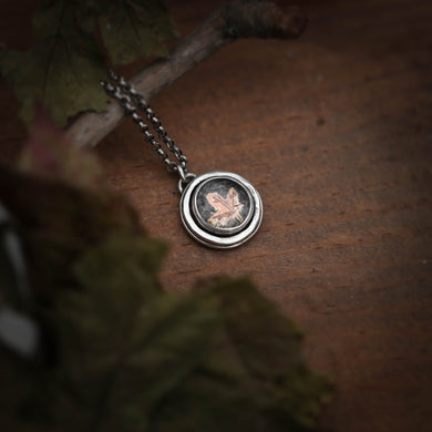 Maple Looking Glass Sterling Silver and Copper Necklace