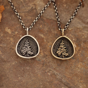 Lone Pine Pendant - Trillion - Silver or Bronze