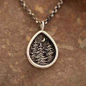 Nightfall Miniscape Pendant - Silver or Bronze
