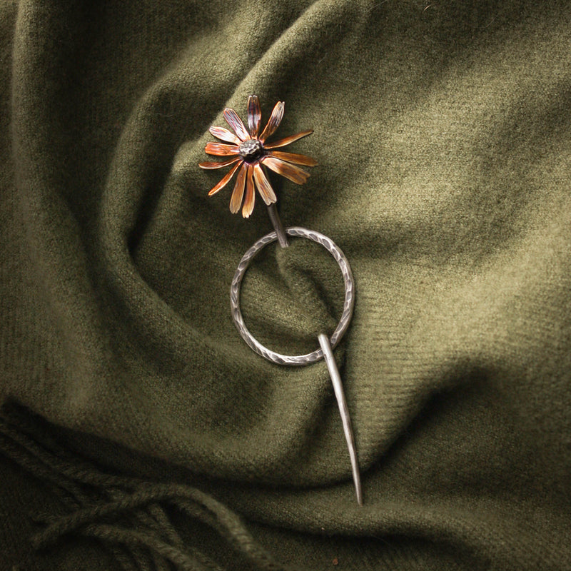 Sterling Silver Echinacea Flower Shawl Pin – Ritual Remains