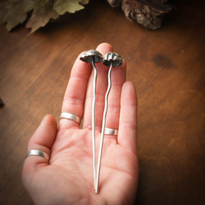 Sterling Silver Woodland Mushroom Hair Stick