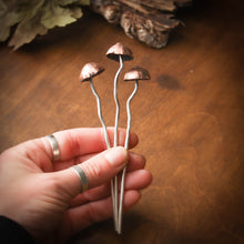 Copper and Sterling Silver Woodland Mushroom Hair Stick