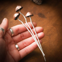 Copper and Sterling Silver Woodland Mushroom Hair Stick