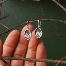 Oval New Moon Standard Miniscape Earrings - Silver & Bronze