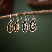 Teardrop Lone Pine Standard Earrings - Silver & Bronze