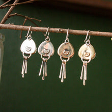 Trillion Lone Pine Standard Earrings with Fringe - Silver & Bronze
